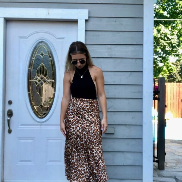 NWT Runaway the label leopard print midi skirt XSMALL - Picture 3 of 6